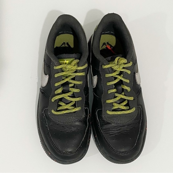NIKE Youth Air Force 1 Low GS Black Asparagus Size Youth 1 - Picture 2 of 11